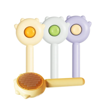 Self-cleaning pet brush