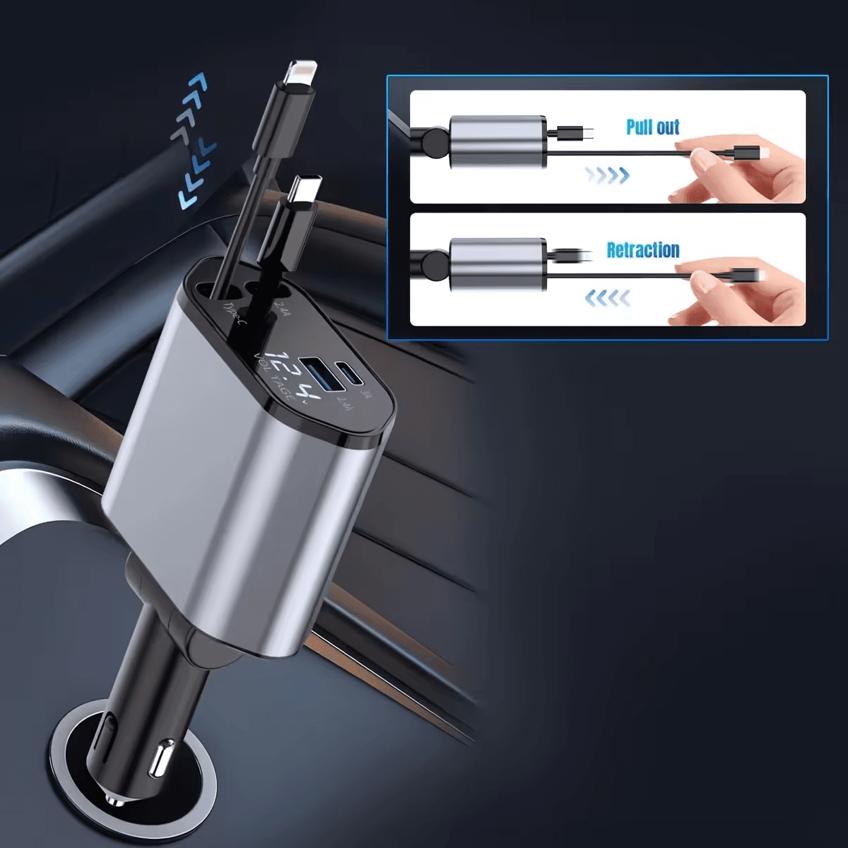 Retractable Car Charger – Bild 3